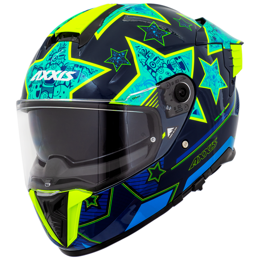 Capacete Axxis Hawk Evo Sv Heaven C7 Azul Brilho