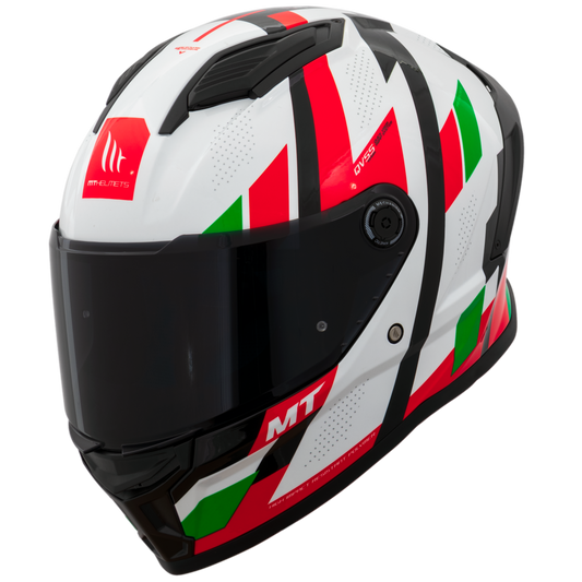Capacete Mt Helmets Stinger 2 Register C6 Branco Vermelho Brilho