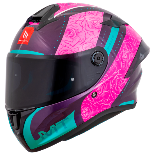 Capacete Mt Helmets Targo S Blossom C6 Rosa Brilho