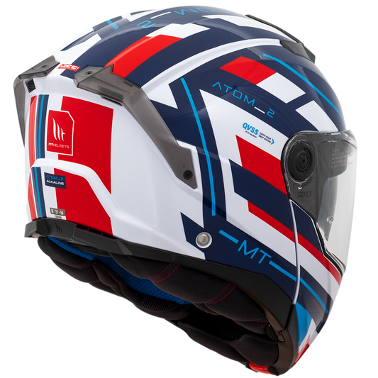 Capacete Mt Helmets Atom 2 SV Alkaline Fo Vermelho Azul Gloss