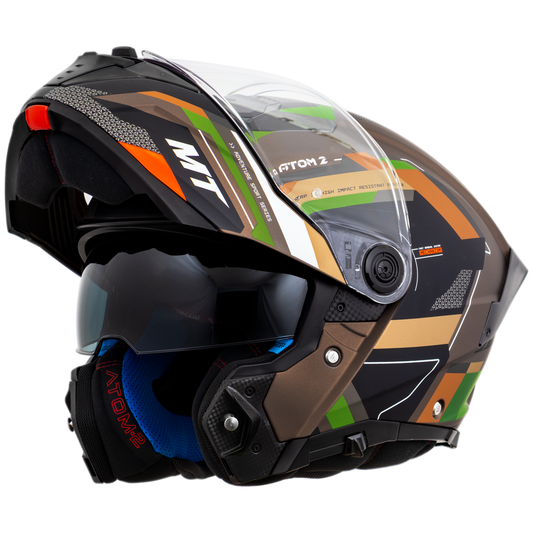 Capacete Mt Helmets Atom 2 SV ast A6 Verde Matte