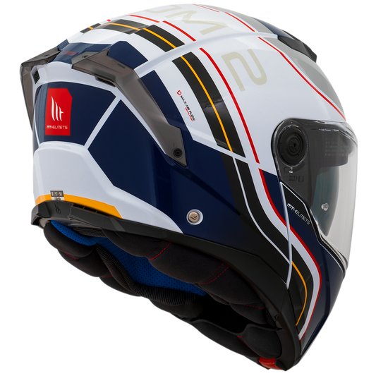 Capacete Mt Helmets Atom 2 SV Xenom A7 Branco Azul Brilho