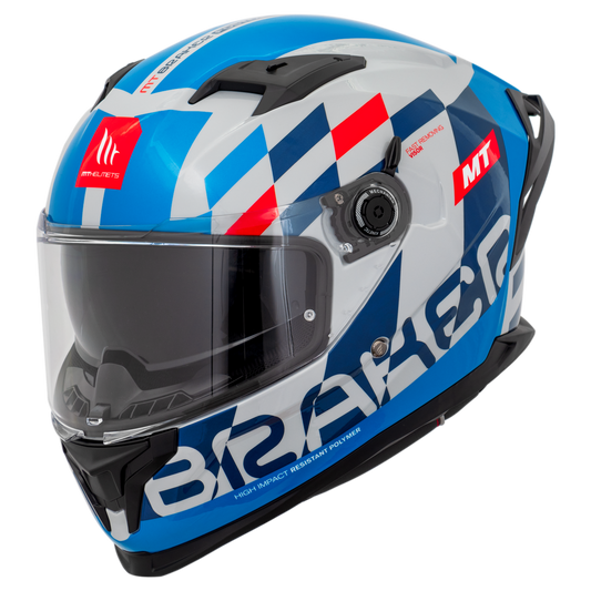 Capacete Mt Helmets Braker SV Foster C7 Azul Brilho