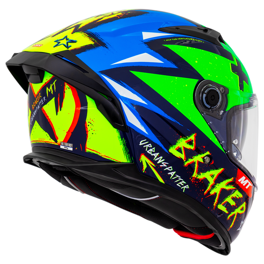 Capacete Mt Helmets Braker SV Urbanspatter C6 Verde Flourecente Brilho