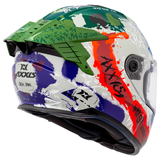 Capacete Axxis Hawk Evo Sv Sick Joke A2 Cinza Brilho