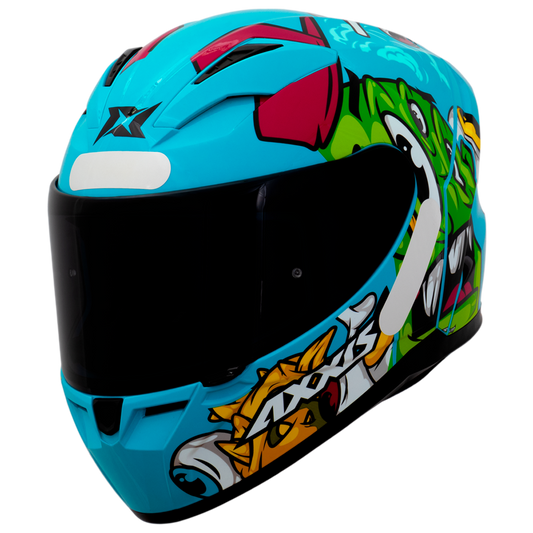 Capacete Axxis Segment Graffiti C7 Azul Brilho