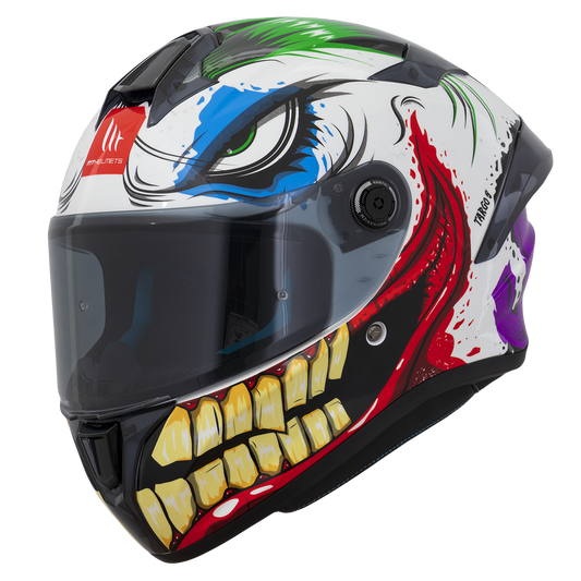 Capacete Mt Helmets Targo S Joke A5 Branco Brilho