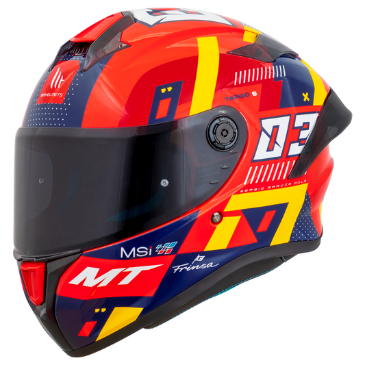 Capacete Mt Helmets Targo S Replica Sergio Garcia 2024 E5 Vermelho Brilho