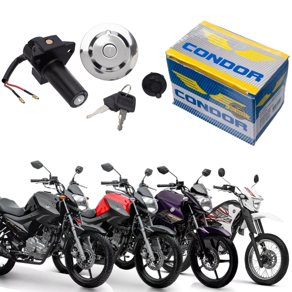 KIT CONJUNTO TRAVAS CHAVE IGNIÇÃO FAZER FACTOR 125 150 XTZ 125