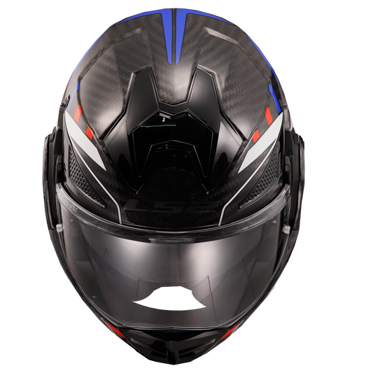 Capacete Ls2 Advant X Carbon ff901 Future Brando Azul Vermelho