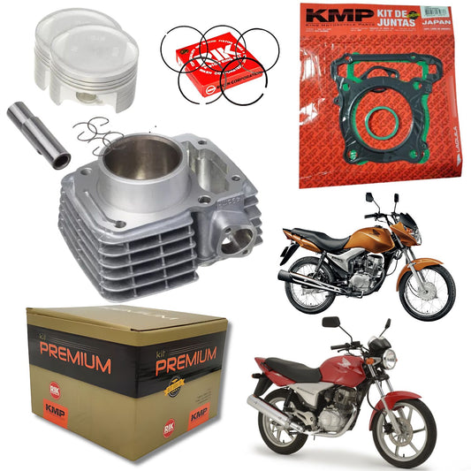 KIT PREMIUM COM CILINDRO PISTAO KMP HONDA CG TITAN FAN 150