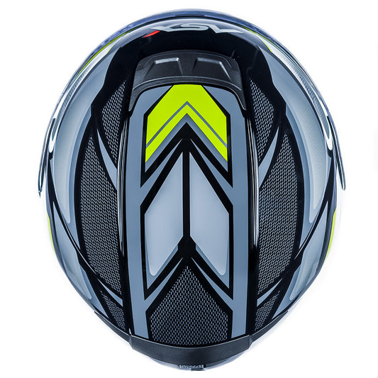 Capacete ASX Eagle SV Fast Brilho Preto/Cinza/Amarelo