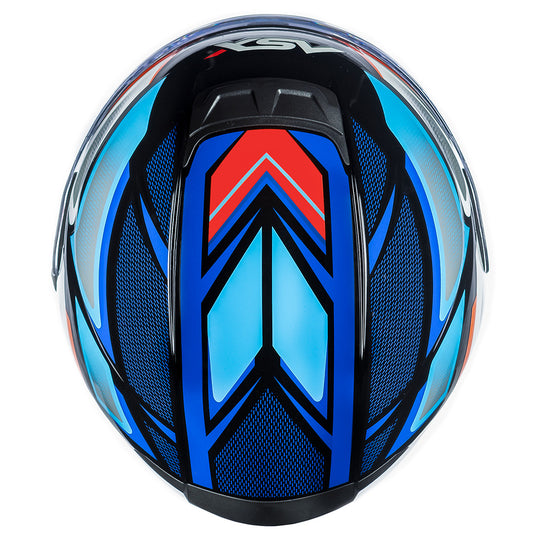 Capacete ASX Eagle SV Fast Brilho Preto/Azul/Vermelho