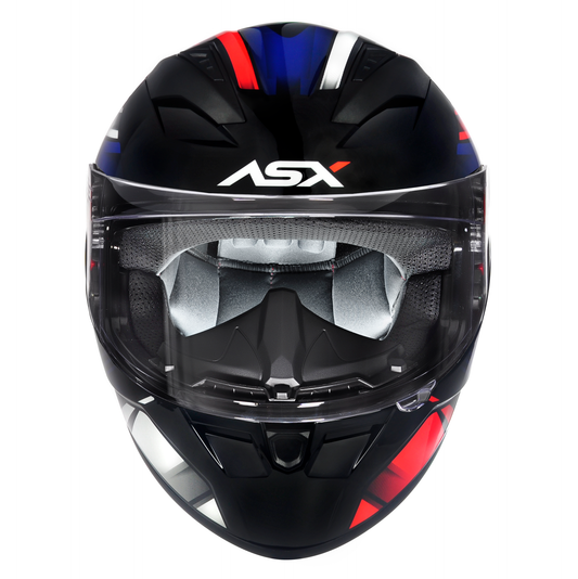 Capacete ASX City Start Brilho Preto/Vermelho/Azul