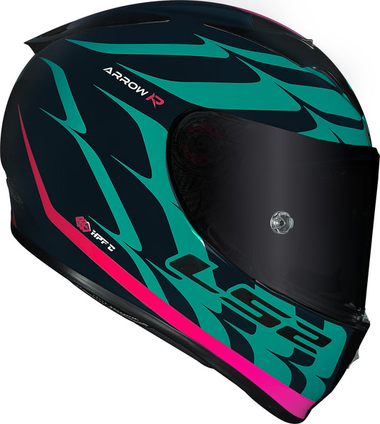 Capacete Ls2 Arrow R ff323 Flames Preto Verde
