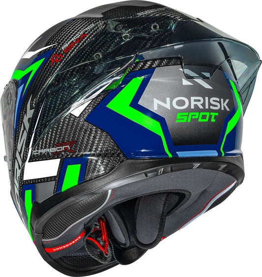 Capacete Norisk Carbon R Spot Azul Verde