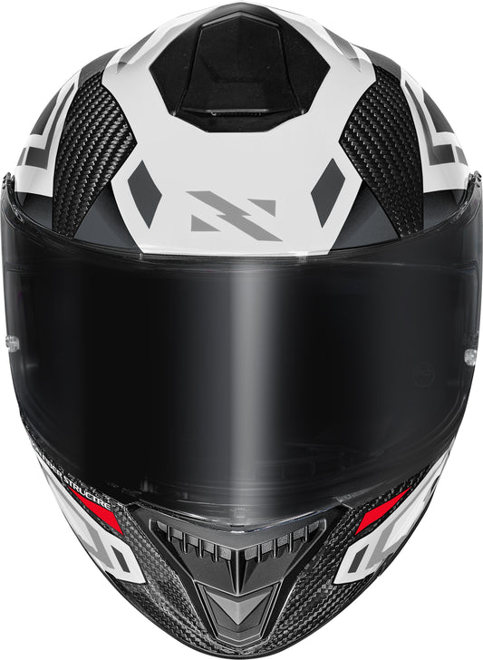 Capacete Norisk Carbon R Spot Branco Vermelho