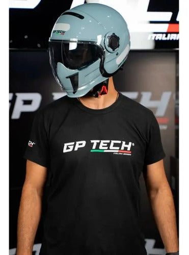Capacete Aberto GP Tech Zoom Solid com Óculos Solar Interno Cinza Metálico Tamanho 58