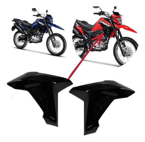 Par de Abas do Tanque Paramotos Honda Bros 160 2025 em diante Preto