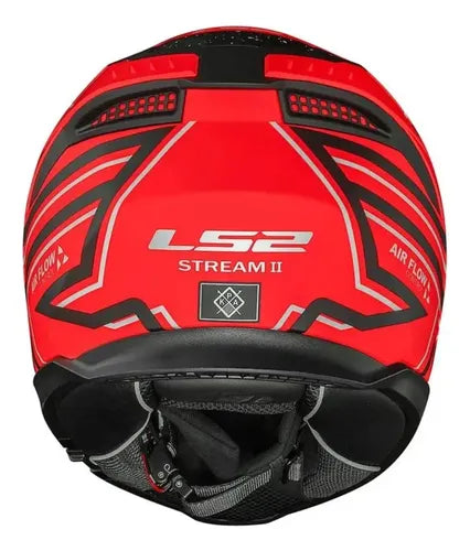 Capacete LS2 FF808 Stream II Maze com Óculos Solar Interno Laranja Preto Fosco