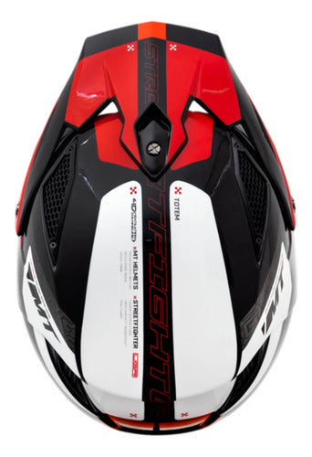 Capacete MT Helmets Streetfighter SV S Totem Vermelho Brilhante Tamanho 60/L