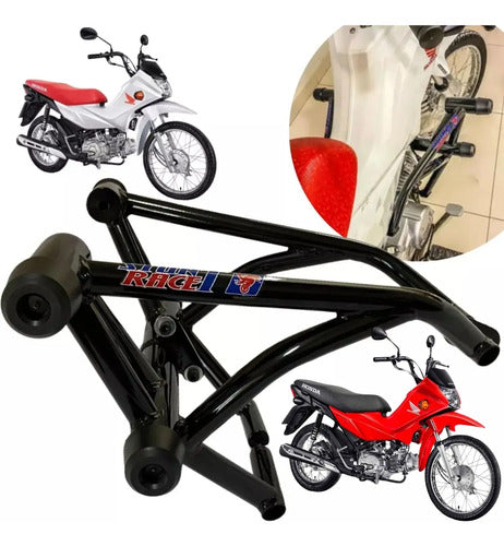 Protetor de Motor Stunt Race Street Cage Honda Pop 110i 2016 a 2024 Preto Brilhante