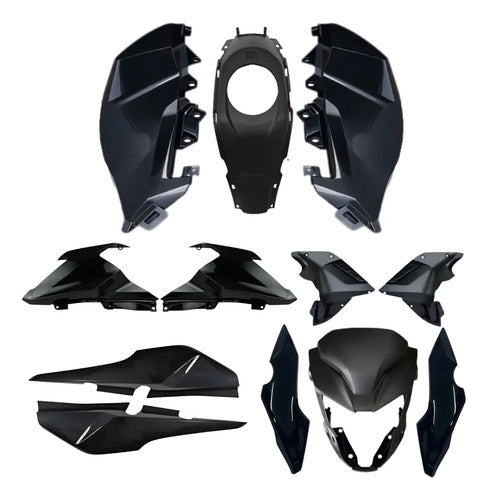 Kit Carenagem Completo Paramotos Honda Cg 160 Fan 2025 em diante Preto Perolizado