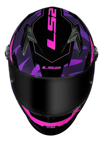 Capacete LS2 FF358 Tank Preto Roxo Brilhante