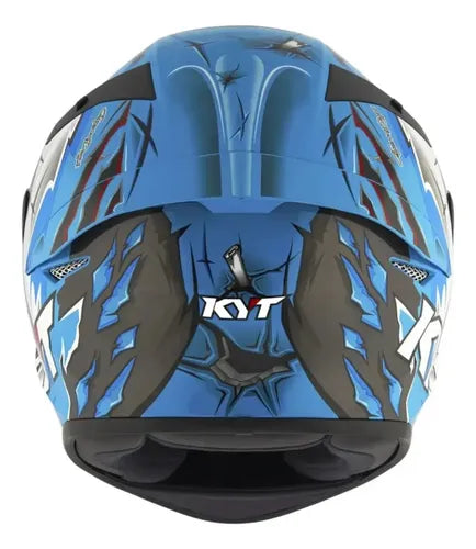 Capacete KYT TT-Course Megalodon Azul Brilhante Tamanho 62/XL