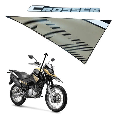 Kit Adesivos da Tomada de Ar Direita Yamaha Crosser 150 2023 a 2024 Bege