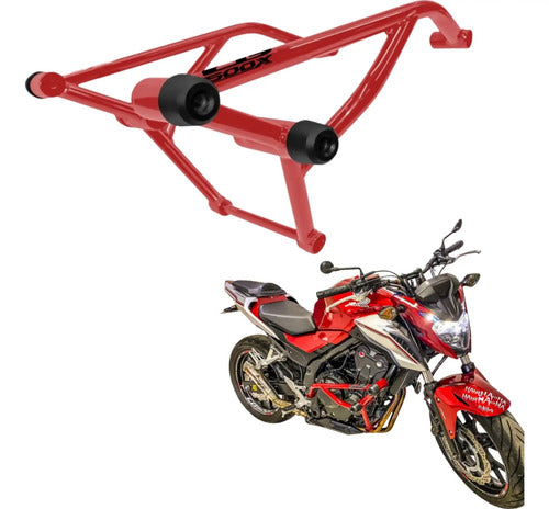 Protetor de Motor Stunt Race Cage Honda Cb 500f Cb 500x 2015 em diante Vermelho Metálico