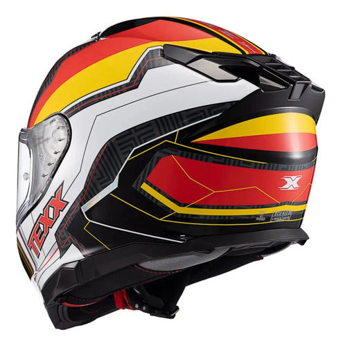 Capacete Texx Kaiman Flag Alemanha com Óculos Solar Interno Preto Brilhante Tamanho 58