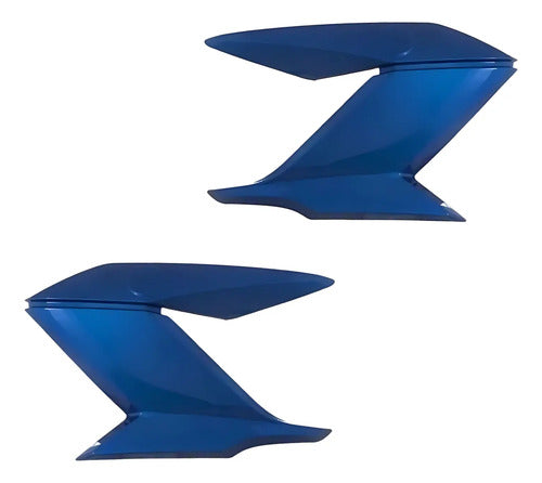 Par de Guias de Ar Abas do Tanque Paramotos Yamaha Fazer 150 2014 a 2015 Azul Metálico