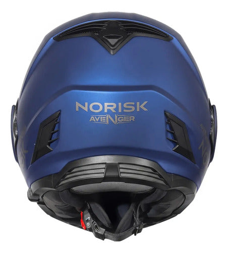 Capacete Escamoteável Norisk Avenger Solid com Óculos Solar Interno Azul Fosco Tamanho 60/L