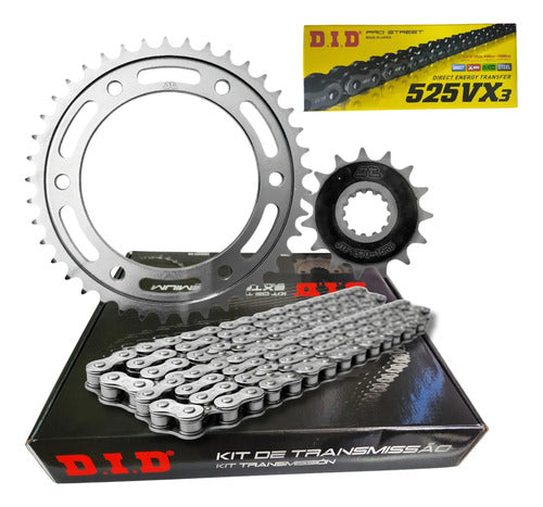 Kit Relação DID Extra Premium com Retentor Honda Cbr 600rr 2007 em diante 525VX3 112L 41/16T