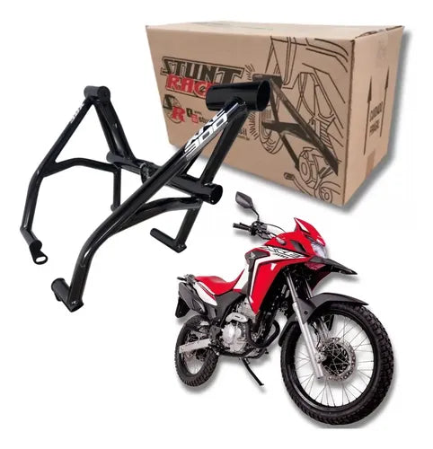 Protetor de Motor Stunt Race Street Cage Honda Xre 300 2009 em diante Preto Brilhante