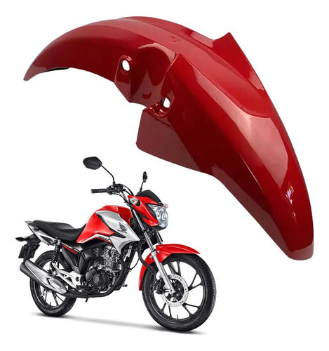 Paralama Dianteiro sem Suporte Paramotos Honda Cg 160 Titan 2016 a 2022 Vermelho