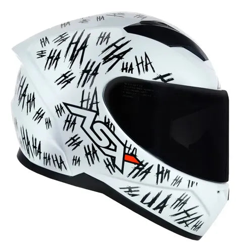 Capacete ASX City Fun Branco Preto Brilhante