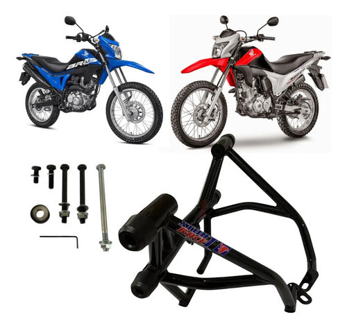 Protetor de Motor Stunt Race Street Cage Honda Bros 160 Xre 190 Preto Brilhante