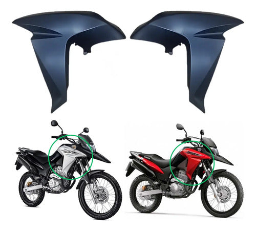 Par de Aletas Abas do Tanque Paramotos Honda Xre 300 2016 a 2018 Preto Sem Pintura