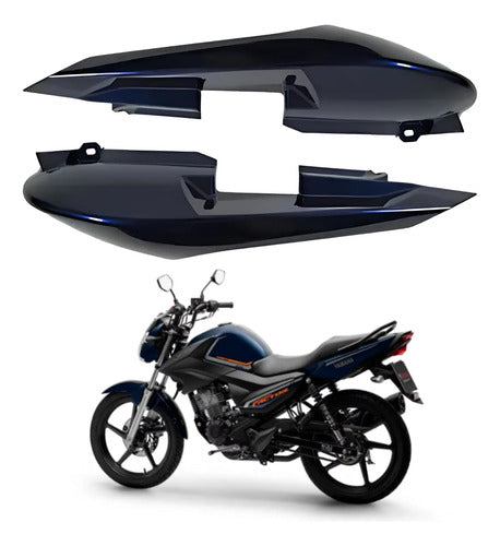 Par de Rabetas Laterais Paramotos Yamaha Factor 150 2016 a 2024 Azul Metálico