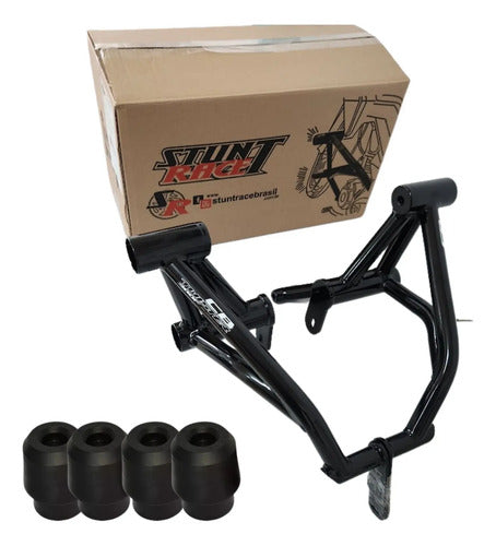 Protetor de Motor Stunt Race Street Cage Honda Cb 300f Twister 2023 a 2025 Preto Brilhante