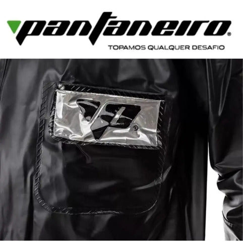 Capa de Chuva Conjunto Pantaneiro Tornado PVC com Gola e Bolso Preto