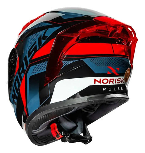Capacete Norisk Flow Pulse com 2 Viseiras e Spoiler Azul Vermelho