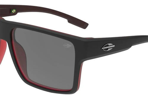 Óculos De Sol Mormaii Macau Óculos Solar Macau Feminino Masculino Lente Fumê Preto Vermelho Quadrado