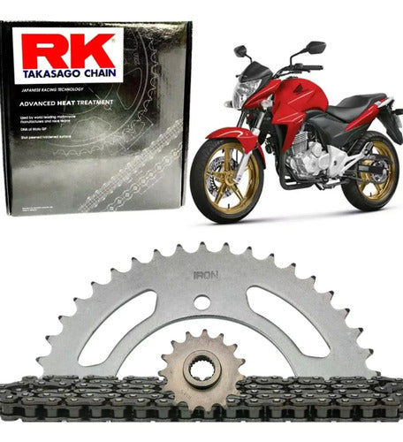 Kit Relação RK com Retentor Honda Cb 300r 2009 a 2015 520 110L 37/13T