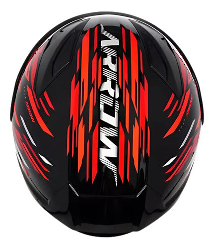 Capacete ASX City Arrow Preto Vermelho Branco Brilhante