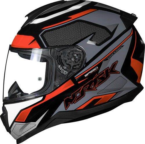 Capacete Norisk Razor Speedmax Preto Cinza Laranja Brilhante
