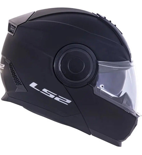 Capacete Escamoteável LS2 FF902 Scope Solid com Óculos Solar Interno Preto Fosco