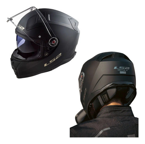 Capacete LS2 FF811 Vector II Solid Preto Fosco